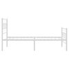 vidaXL Metal Bed Frame without Mattress with Footboard White 90x200cm