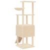 vidaXL Cat Tree with Sisal Scratching Posts Cream 153 cm