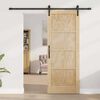 vidaXL Sliding Door Natural and Black 78 x 202 cm Solid Pine Wood