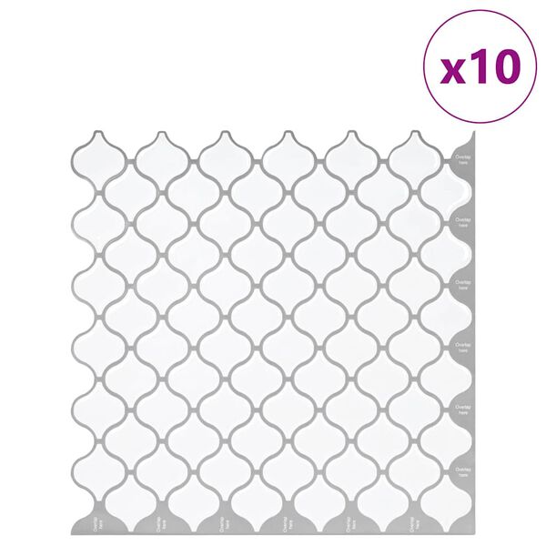 vidaXL Lanturn Tile 10 pcs White 27 x 27 cm Polyurethane and PET