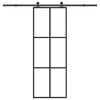 vidaXL Sliding Door with Hardware Set 76x205 cm ESG Glass&Aluminium