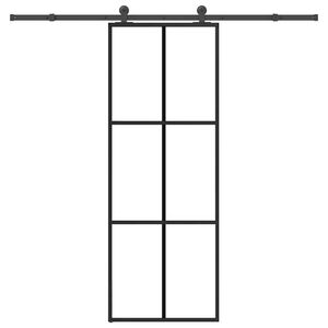 vidaXL Sliding Door with Hardware Set 76x205 cm ESG Glass&Aluminium
