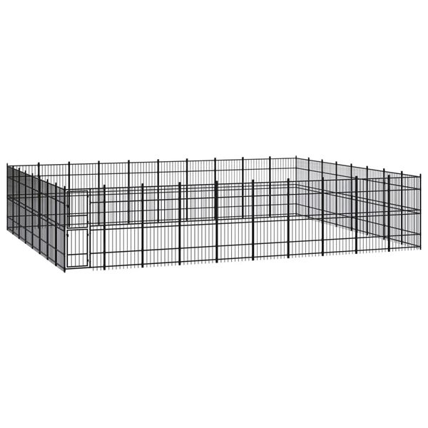 vidaXL Outdoor Dog Kennel Steel 73.73 m&sup2;