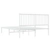 vidaXL Metal Bed Frame without Mattress with Headboard White 140x200cm