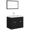 vidaXL Bathroom Furniture Set | Black | Engineered wood, Ceramic | Standard