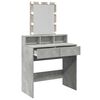 vidaXL Dressing Table with LED Concrete Grey 80x41x144.5 cm