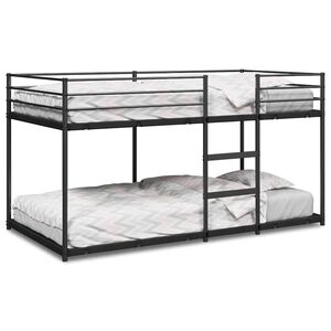 vidaXL Bunk Bed without Mattress Black 90x200 cm Steel