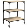 vidaXL Kitchen Trolley Sonoma Oak 60 x 41 x 76 cm Engineered Wood