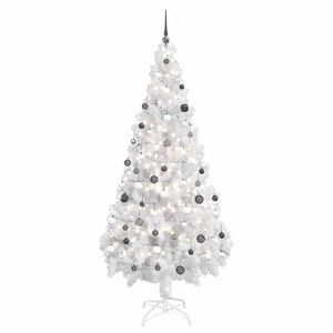 vidaXL Christmas Tree | White | PVC | 180 cm | Ornaments | Fake Christmas Tree