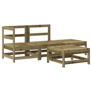 vidaXL 4 Piece Garden Lounge Set Impregnated Wood Pine