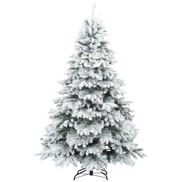 vidaXL Artificial Christmas Tree with 300 LEDs White 210 cm PE and PVC