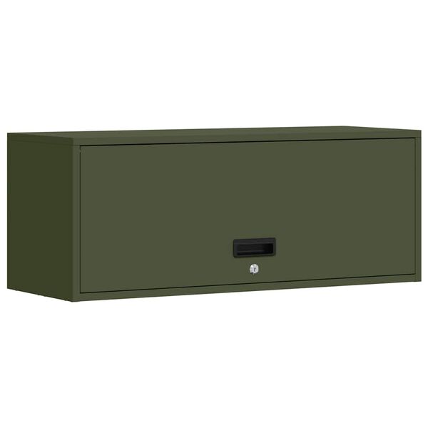 vidaXL Wall Cabinet for Garage with Gas-lift Door Olive green
