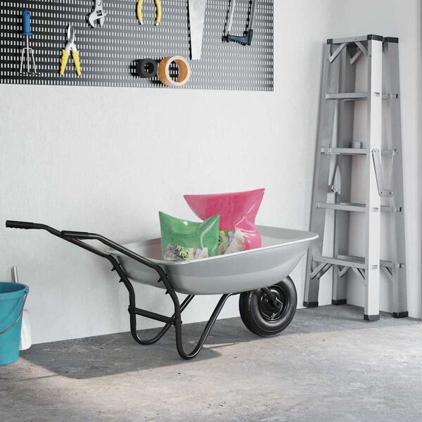 vidaXL Wheelbarrow Tray Replacement Silver 80 x 60 x 25 cm Steel