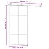 vidaXL Sliding Door with Hardware Set 102.5x205 cm ESG Glass&Aluminium