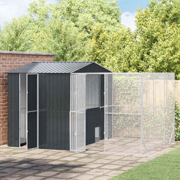 vidaXL Bird Cage Anthracite 425 x 304 x 247 cm Galvanised Steel