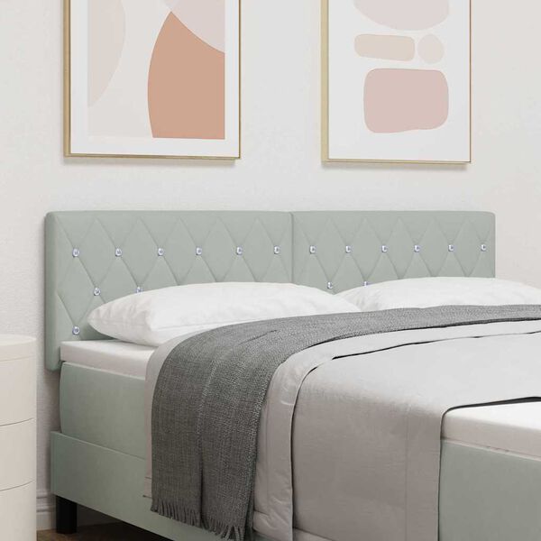 vidaXL Headboard with Headboard Light Grey 144 cm Faux Leather