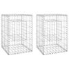 vidaXL Gabion Basket Posts 2 pcs 40x40x60 cm Iron