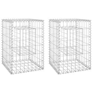 vidaXL Gabion Basket Posts 2 pcs 40x40x60 cm Iron