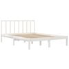 vidaXL Bed Frame without Mattress White Solid Wood Pine 120x190 cm Small Double