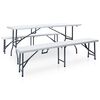 vidaXL Garden Dining Set | White and black | Steel with powder coat, HDPE