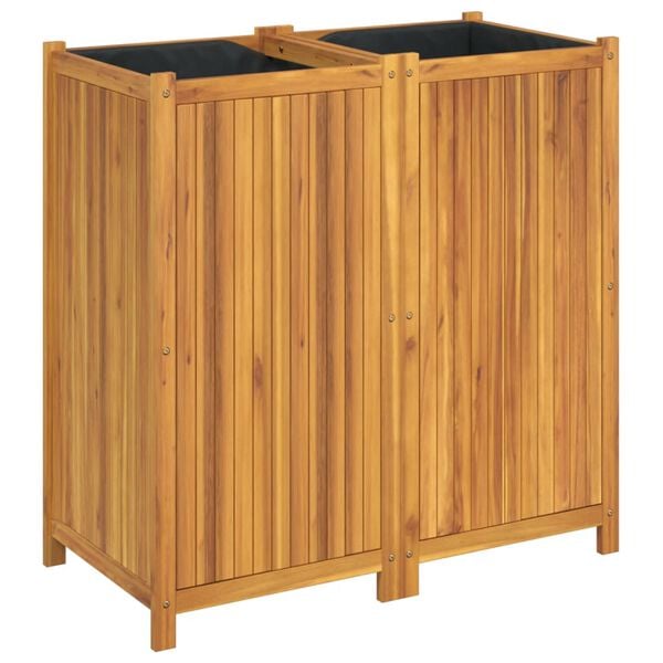 vidaXL Garden Planter with Liner 100x50x100 cm Solid Wood Acacia