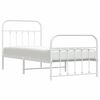 vidaXL Metal Bed Frame without Mattress with Footboard White 90x190cm