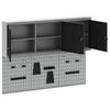 vidaXL Tool Cabinet Set with Shelf 5 pcs Black Powder-Coated Steel