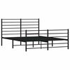 vidaXL Metal Bed Frame without Mattress with Footboard Black 140x200cm