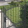 vidaXL Fence Gate with Spikes Grey 170 x 100 cm Powder-coated steel