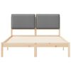 vidaXL Bed Frame with Upholstered Headboard Light Grey 140 x 190 cm