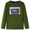 vidaXL Kids' T-shirt with Long Sleeves Dark Khaki 104