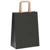 vidaXL Paper Bags 50 pcs with Handles Black 21x11x28 cm