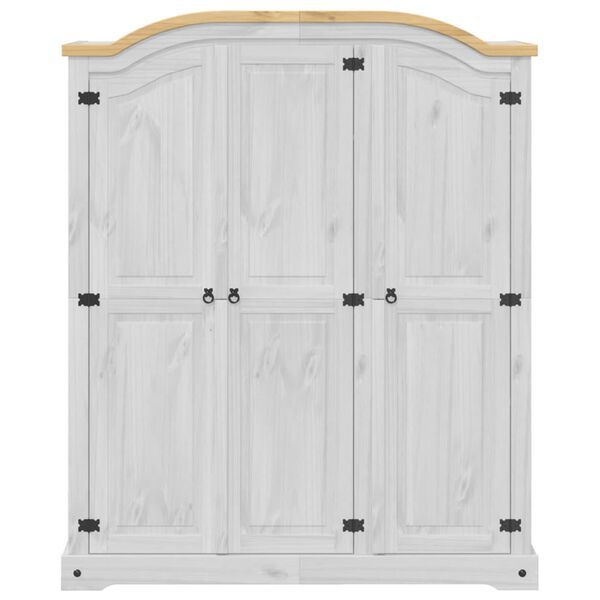 vidaXL Wardrobe Corona White 151.5x52x186 cm Solid Wood Pine