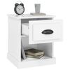 vidaXL Bedside Cabinet High Gloss White 39x39x47.5 cm Engineered Wood