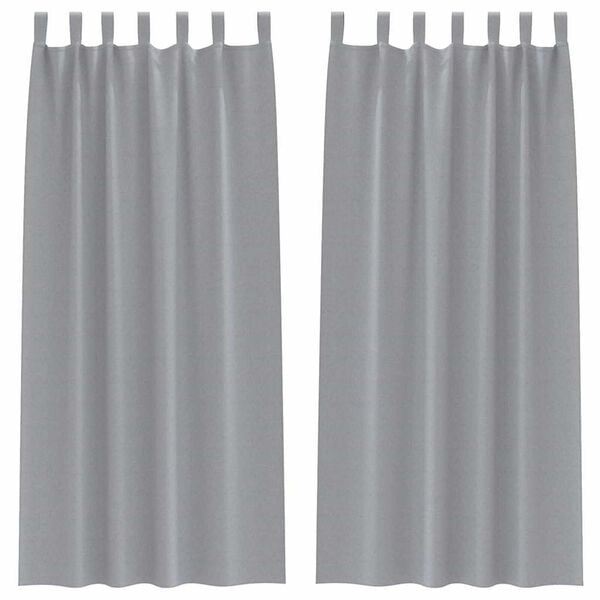 vidaXL Blackout Curtains with Rings 2 pcs Light Grey 225 x 140 cm
