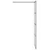 vidaXL Walk-in Shower Wall with Clear ESG Glass 80x195 cm Black