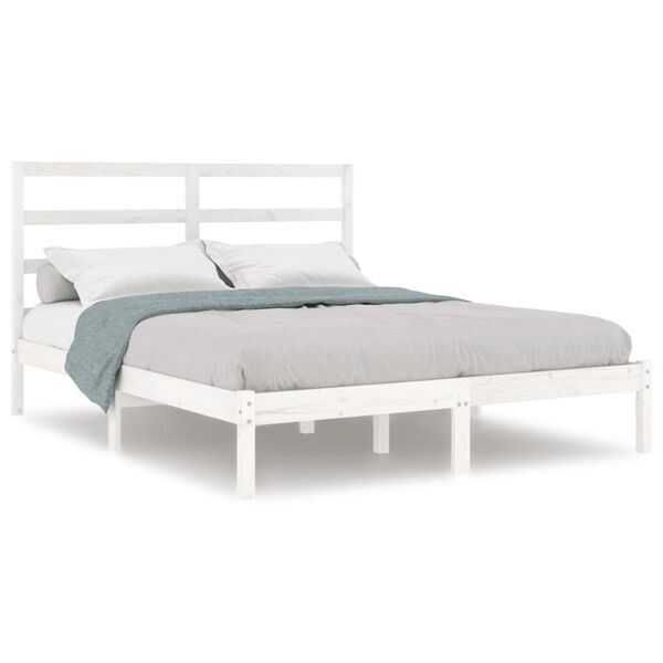 vidaXL Bed Frame without Mattress White 120x200 cm Solid Wood Pine