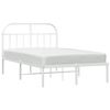 vidaXL Metal Bed Frame without Mattress with Headboard White 120x190cm