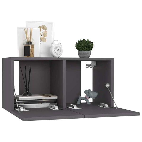 vidaXL 7 Piece TV Cabinet Set Grey Engineered Wood