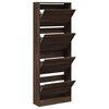 vidaXL Shoe Cabinet Brown Oak 60x21x163,5 cm Engineered Wood