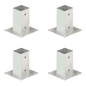 vidaXL Post Anchors 4 pcs Galvanised Metal 71 mm