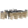 vidaXL Garden Dining Set 9 pcs Beige Powder-Coated Steel