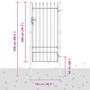 vidaXL Fence Gate Grey 100 x 200 cm Powder coated steel