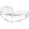 vidaXL Bed Frame without Mattress White King Size Solid Wood