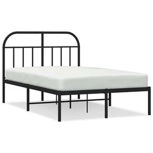vidaXL Metal Bed Frame without Mattress with Headboard Black 120x200cm