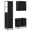 vidaXL Bathroom Furniture Set 3 pcs Black Oak Engineered Wood