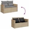 vidaXL 10 Piece Garden Sofa Set with Cushions Beige Poly Rattan Acacia