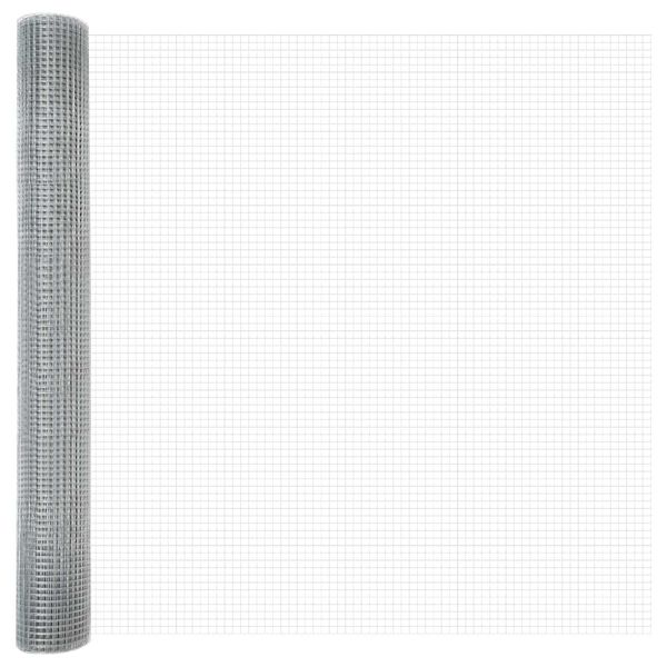 vidaXL Fence with Post Silver 1.4 x 25 m Steel