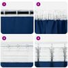 vidaXL Blackout Curtains with Rings 2 pcs Dark Blue 175 x 140 cm