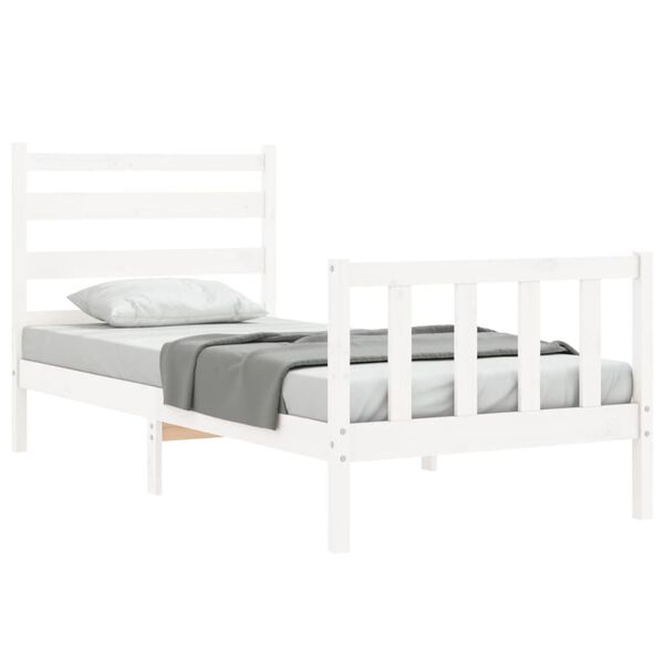 vidaXL Bed Frame without Mattress White 90x200 cm Solid Wood Pine